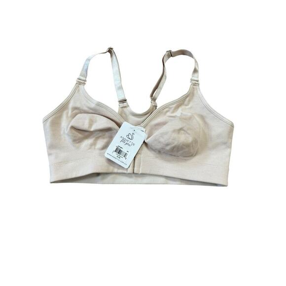 Annette Post Surgical Softcup Wire Free Bra Womens 34C Nude Undergarment Comfort - Picture 1 of 9